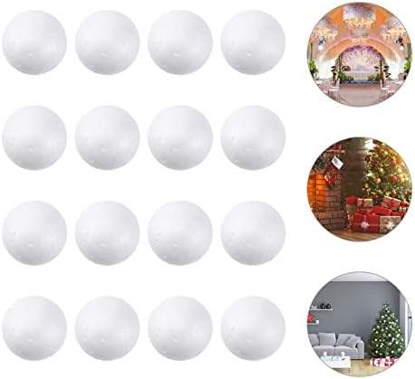 Абоофан 100 парчиња 4 см топки за пена за занаети топчиња од стиропор бела полистирен мазна тркалезна топка за училишни проекти уметнички