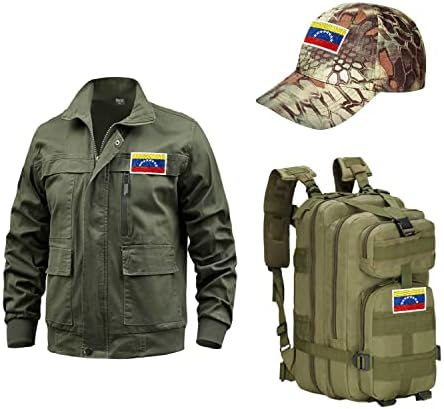 4 парчиња Венецуела венецуелски знамиња, кука и јамка извезени тактички закрпи на знамето за рак за ранец за капаци.