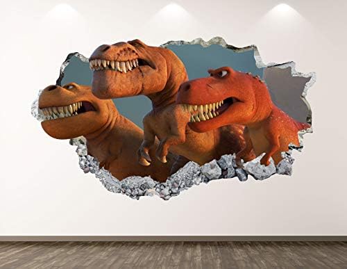 Западна планина Смешна диносауруси wallидна декорална уметност декор 3Д разбиена диносаурусна налепница мурал деца расадник соба