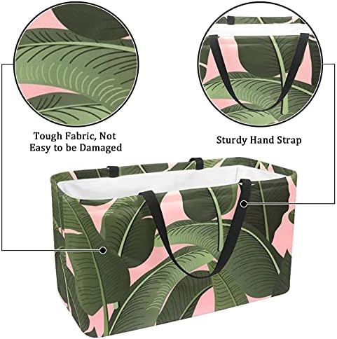 Lorvies Тропски зелени лисја што може да се употреби со издржлива трајна торба за намирници - Тешка голема структурирана тота