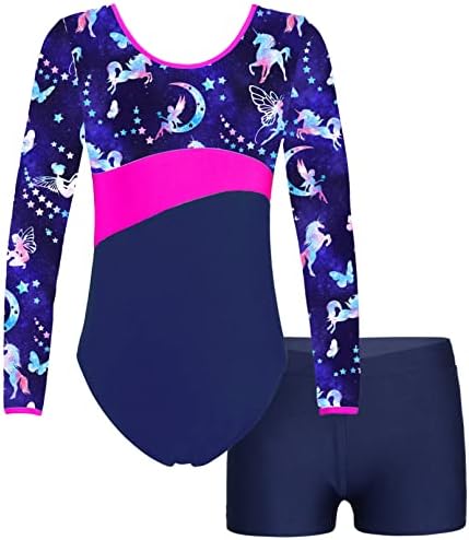 Хулија гимнастика Леотардс за девојки танцов спортски активни облека Бикедардс со шорцеви крпеници балет камизол