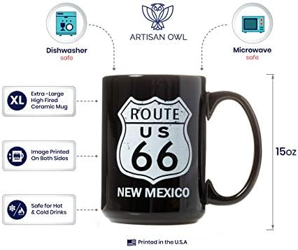 Ново Мексико Рута 66 Иконски Американски Автопат Керамички Кафе кригла -- 15оз Двострани