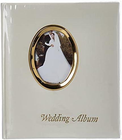 Пионерски фото албуми 200 џеб од слонова коска од албум со златен тон овален рамка и текст на свадбениот албум за 4 x 6-инчни отпечатоци