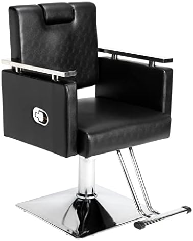 Zlbyb бербер стол лежејќи го столот за фризури квадратни бази фризерски стол за убавина стол стол црно