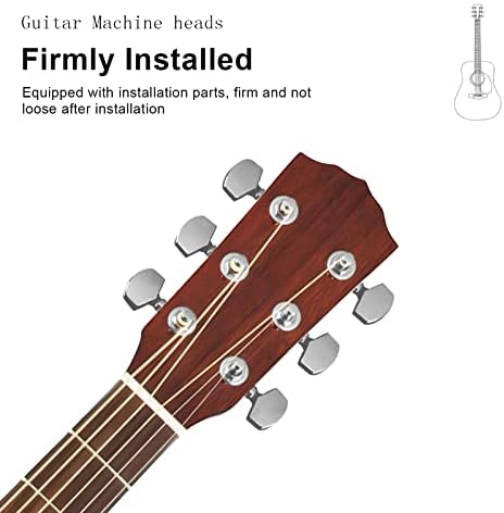 Saphue 6 парчиња 3L3R гитара приемници за приемници за гитара, големи плоштади запечатени штипки за приемници за приемници за машини, за акустична