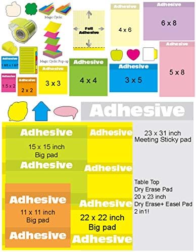 4A Леплива голема подлога, 11 x 11 во, голема големина, пастелно жолто, сино, розово, зелено, само-стапчиња за само-стап, 30 листови/подлога,