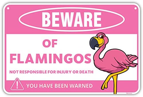 Веникор Фламинго Знак-8 х 12 Инчи - Алуминиум-Розова Фламинго Подароци За Жени Возрасни-Отворено Фламинго Ѕид Декор Трговски Двор Украси