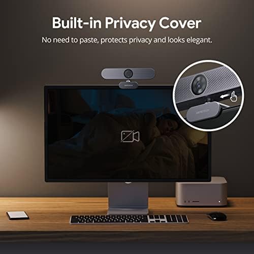 DEPSTECH DW50 Webcam 4K, Дојдете Со Статив И Капак За Приватност, Поништување На Бучава, Автоматско Фокусирање, Корекција На