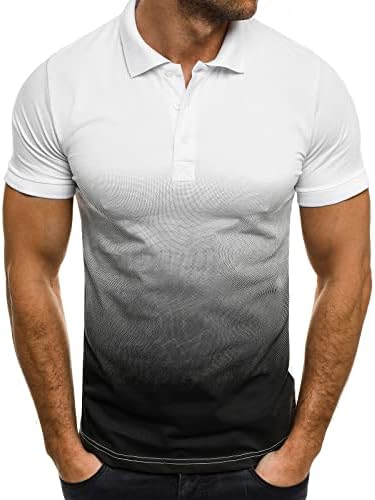 Маж за кратки ракави со кратки ракави, обична мода 3D градиентна маица маица лапл плус големина на спортска блуза врвови