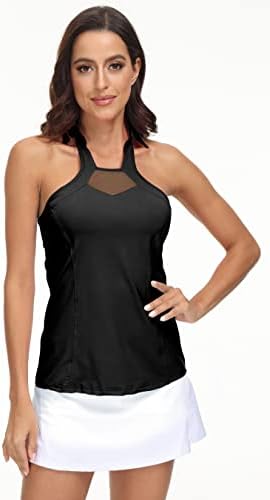 Trendimax женски без ракав голф кошула мрежа Mesh Racerback Поло кошули влага за атлетски резервоар за вежбање на атлетски врвови
