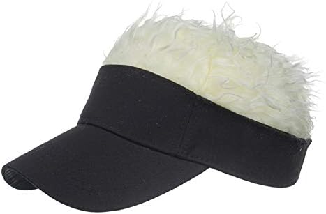 Машка новинска коса визир Сонце капа со врв на перика мода прилагодлива смешна бејзбол капа со коса за мажи и жени