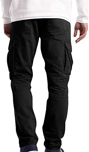 Карго панталони Јораса за мажи директно вклопени карго, панталони, панталони, лесни панталони со мулти-џеб