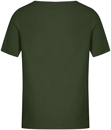 Врвна кошула за жени лето есенска облека мода со кратки ракави екипажот со постелнина памучна графичка маичка 7s 7s