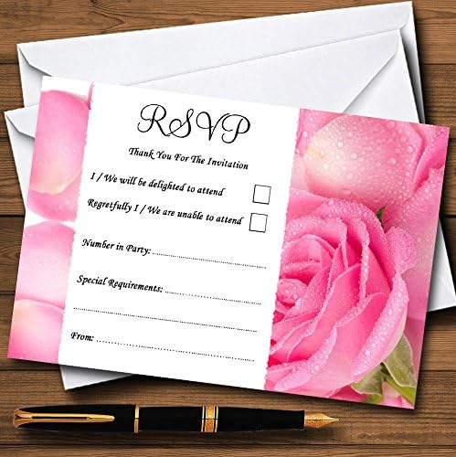 Ливчиња Од розова Роза Персонализирани RSVP Картички