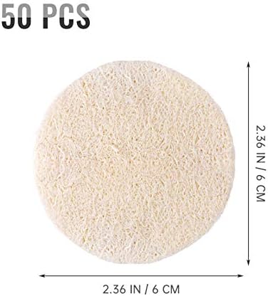 Frcolor 50 парчиња лофула за лице, ексфолирајќи ги лоуфските сунѓери, отстранувач на шминка за мек мек за нега на кожата за нега на кожата