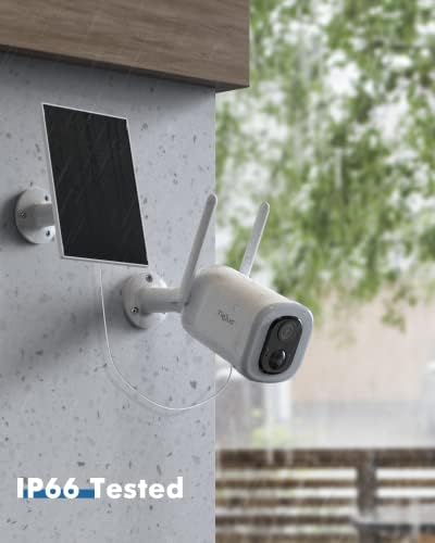Tiejus 2K Floodlight Solar Security камери безжични отворено, камери за домашна безбедност со осветленост од 800 лумени, безбедносна камера на