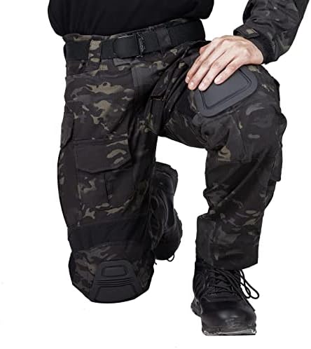 Вотагу борбени панталони со влошки на коленото, Г3 лови мултикам панталони за мажи тактички воени панталони со макбол