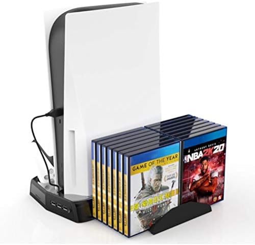 PS5 Вертикален Држач, Вертикален Држач Со Вентилатор За Ладење Компатибилен За Приклучок На Станицата За Полнење Playstation 5 Со Приклучоци