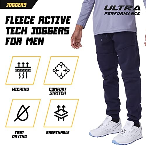 Ultra Performance 3 Pack Reece Active Tech Joggers за мажи, мажите џемпери со џебови со патенти