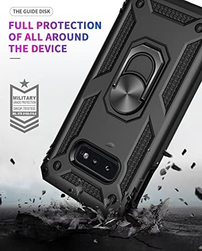 Андрогејт За Случајот Samsung Galaxy S10e Со HD Заштитници На Екранот, Држач За Метален Прстен Од Воено Одделение Kickstand 15ft Капка