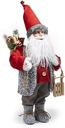 Подарок занает 682790 Божиќ Стои Дедо Мраз Декор, 18 инчи, Полиестер, Пластика, Поливинил Хлорид, Средна Густина Влакна