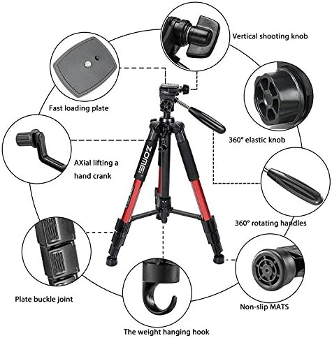 55? Цевка Од Алуминиумска Легура Лесен Професионален Статив За Камера Со Торба за Носење За Dslr Canon Никон Sony Dv Видео И Smar
