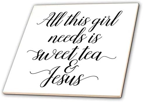 3Д роза целата оваа девојка што треба е сладок чај и керамичка плочка на Исус, разнобојно