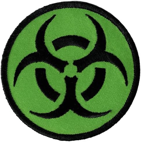 Симбол за биохард, извезена лепенка од железо-он опасност симбол Зомби зелено лого