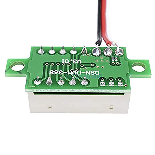 DC напон дисплеј, 6PCS мини дигитален волтметар 0,36 инчи со три жица со калибрабиран DC 0 ~ 30V напон тестер LED дисплеј за заштита