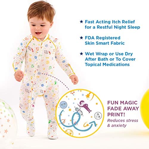 Момче егзема костум за спиење за бебиња - олеснување на чешање за егзема за бебиња - овие пижами на егзема за бебиња исто така можат да