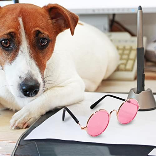 Очила за сонце за сонце очила за кучиња класични ретро кружни очила за сонце Кул додаток за миленичиња за домашни миленици за