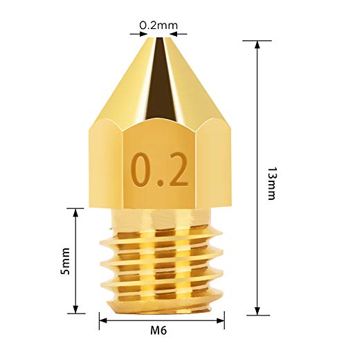 Luter 15PCS 0,2 mm 3D печатачи млазници за екструдерски млазници за MK8 + 5 компјутери 0,15 mm игли за чистење на млазницата од не'рѓосувачки