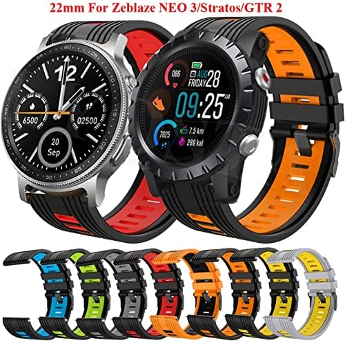 SKM Smart Watch Band Силиконски ленти за Zeblaze Neo 3/Stratos/GTR2 нараквица на нараквица од 22мм на нараквица 22мм