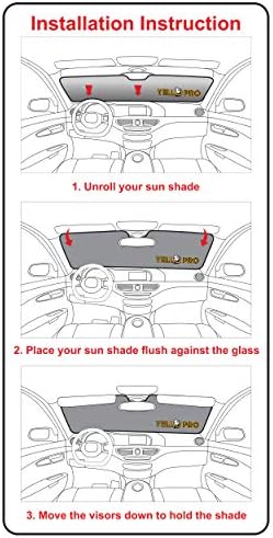 Pelopro Custom Fit Automotive Conferviction Front Whindshield Sunshade додатоци УВ рефлектор за заштита на сонце за 2014 2015