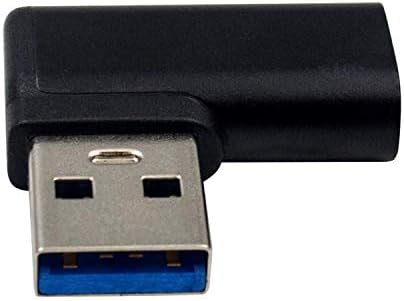 Duttek USB до USB C адаптер, USB A до C адаптер, лево агол USB 3.0 машко до USB Cенски адаптер компатибилен со iPhone 11/AirPods