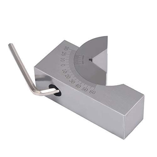 Huanyu со висок прецизен агол v блок 0-30-60 степени прилагодлив микро-агол мерач со клуч за алатка за напојување