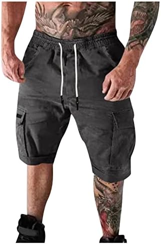 Дудубаби карго шорцеви за мажи летни обични на отворено обични крпеници џебови комбинезони спортски алатки шорцеви панталони