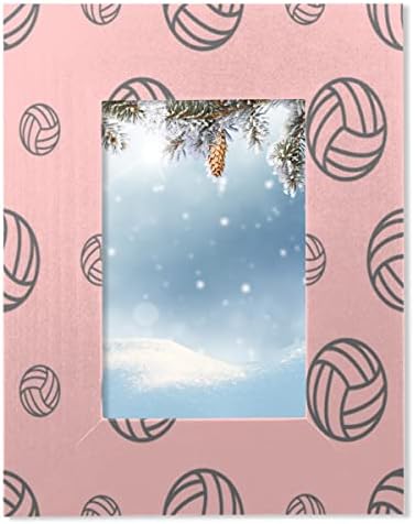 Одбојка розова 4x6 Рамки за слики од дрво Фрамови за фотографии за табела за приказ на wallидот се вклопуваат 4x6 или 3,5x5 слики од домашна