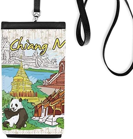 Тајланд Чианг Маи Панда Телефон Телефон паричник чанта што виси мобилна торбичка црн џеб