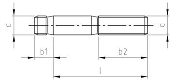 ДИН 938 метрички столпчиња, номинална должина M16x80mm, обичен центар, не'рѓосувачки челик A4