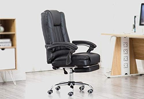 Удобно столче за вртење на кожење со коже, стол за работа со високи потпирачи за враќање на грбот за состаноци за состаноци Студио