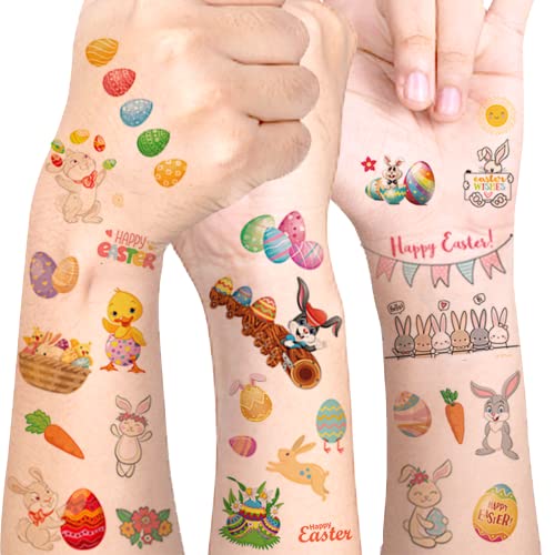ДАРКЛЕЈТЕР Велигден Привремени Тетоважи За Деца, 20 Листови Велигденско Јајце Зајаче Пиле Тетоважи Налепници За Момчиња Девојчиња Велигденски