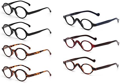 ЈМ Пролет Шарка Читање Очила 4 Пара Круг &засилувач; 3 Пара Овален Стил +4.0