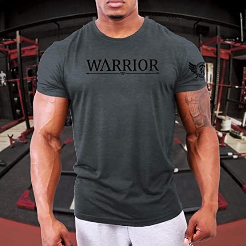 Gymtier Warrior - Спартанска теретана маица за мажи за боди -билдинг, тешки тренинг на силен човек, активен активен носат Спартан