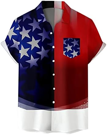 Бмисегм Летни Машки Фустани Кошули Знаме На Денот НА Независноста НА Мажите 3д Дигитално Печатење Персонализирана Мода Кул Копче нагоре