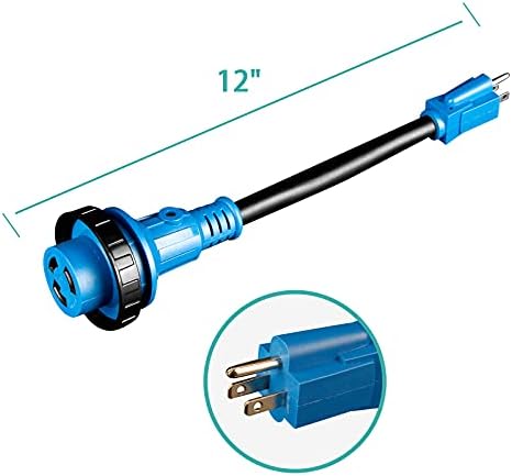 Vogrex 15 засилувач до 30 засилувач RV Електричен адаптер кабел кабел, 5-15p машки до L5-30R женски, конектори за тешки приклучоци, конвертор