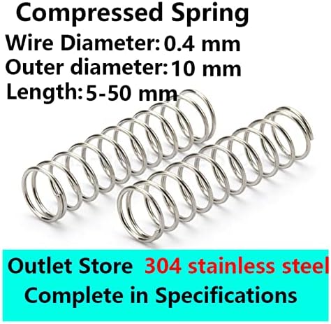 Изворите на компресија се погодни за повеќето поправка I 304 компресија од не'рѓосувачки челик пролет враќање на пролетната жица Дијаметар
