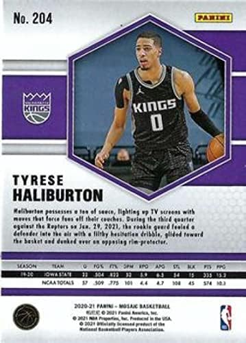 2020-21 Панини Мозаик 204 Tyreese Haliburton RC Rookie Sacramento Kings NBA кошарка за трговија со картички