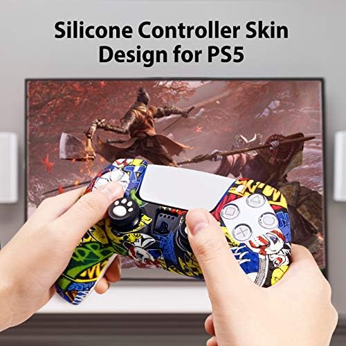 PS5 Контролер Покритие x2, Силиконски Случај Покрие Кожата ЗА PS5 Dualsense Контролер со 10 Палецот Зафат Капи
