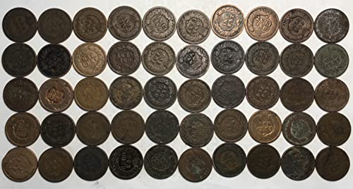 1905 P Индиски глава цент ролна 50 монети Пени продавач добро